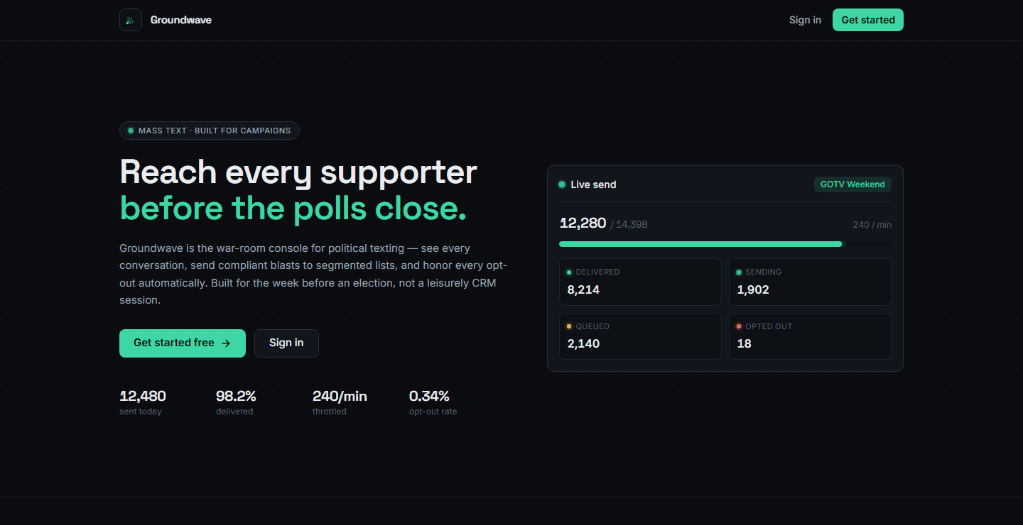 Groundwave, homepage